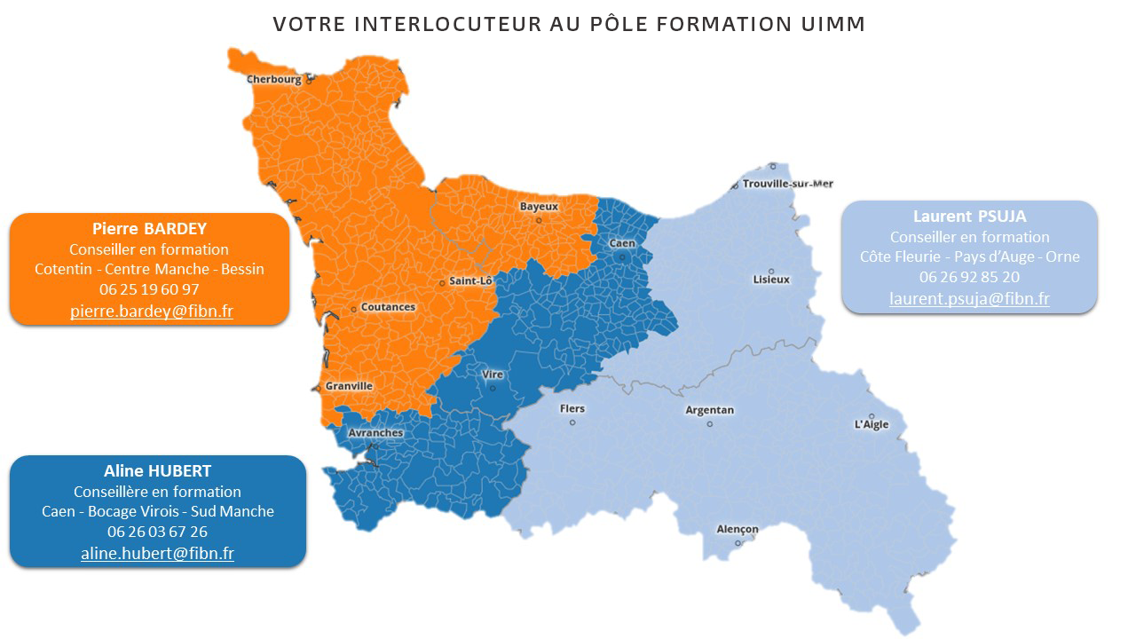 Carte et coordonnées des Conseillers en formation_